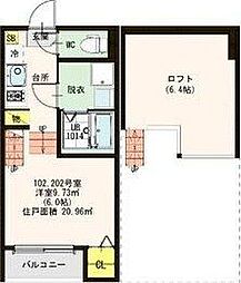 ハーモニーパレス 1Kの間取図画像