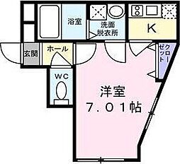 メゾン・ド・ラヴィエンヌ 1Kの間取図画像