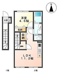 Y'sハウス 1LDKの間取図画像