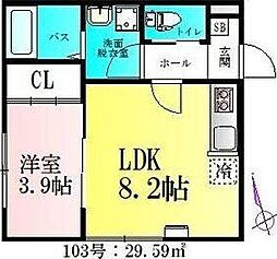 アプリーレ北仙台 1LDKの間取図画像
