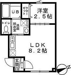 仙台市青葉区台原3丁目アパート 1LDKの間取図画像