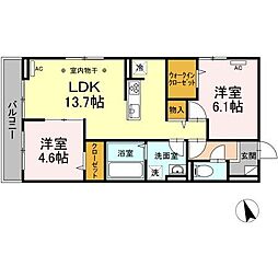 ECレジデンス 2LDKの間取図画像