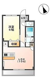 レジーナ郡山 1LDKの間取図画像