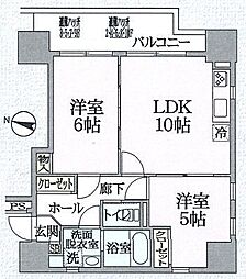 ディオヒルズ二日町 2LDKの間取図画像