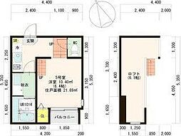 T'sメゾン台原 1Kの間取図画像
