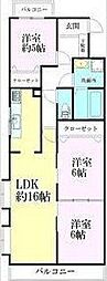 ジョイプラザ南仙台 3LDKの間取図画像