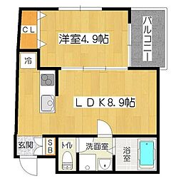 ラフィーノ北仙台 1LDKの間取図画像