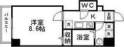 STUDIO原町 1Kの間取図画像