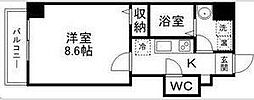 STUDIO原町 1Kの間取図画像