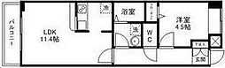 レキシントン・スクエア萩野町 1LDKの間取図画像