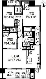 プレミスト仙台本町レジデンス 3LDKの間取図画像