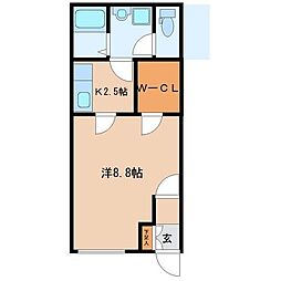 ソレイユ向山壱番館 1Kの間取図画像