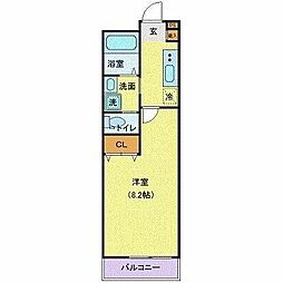 アリュール愛宕橋 1Kの間取図画像