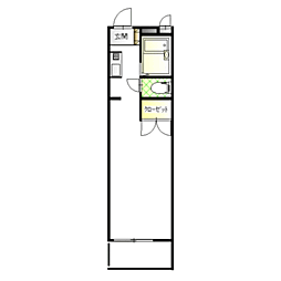 パークサイド齋藤 1階ワンルームの間取り