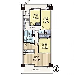 コスモステージひばりヶ丘アミュージア 3LDKの間取図画像