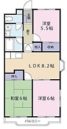 ヴィブレ若宮南 3LDKの間取図画像