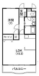 ル・フェリエ 1LDKの間取図画像