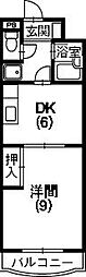 ハイムコターナ 1DKの間取図画像