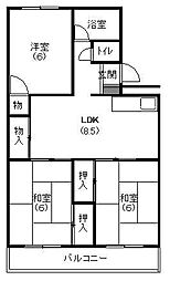 寿マンションC 3DKの間取図画像