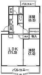 プラセール 2LDKの間取図画像