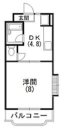 マンションハーヴェスト 1DKの間取図画像