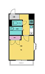 エイワマンション竜禅寺 1Kの間取図画像