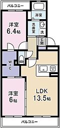 レンソイス 2LDKの間取図画像