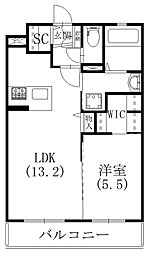 エトワール 1LDKの間取図画像