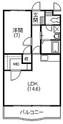 ル・フェリエ 1LDKの間取図画像
