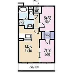 サンライズ布橋 2LDKの間取図画像