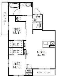 リライフ神立 2LDKの間取図画像