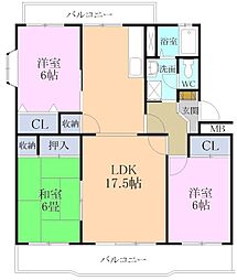 クレール国府台 3LDKの間取図画像