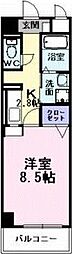 アーバンツァ 1Kの間取図画像