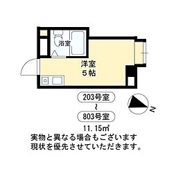 ラパンジール本田1 ワンルームの間取図画像