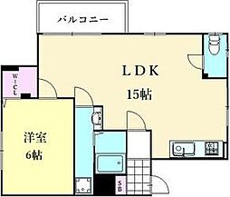 メープルリンク弐番館 1LDKの間取図画像