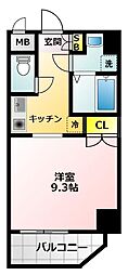 クレアート難波南イービス 1Kの間取図画像