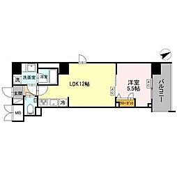 Mirai天王寺町南 1LDKの間取図画像
