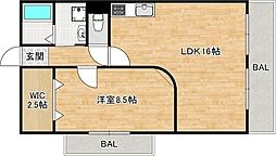 セレニティ南巽 1LDKの間取図画像