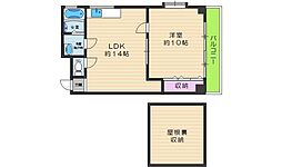 モーリスメゾン 3階1LDKの間取り