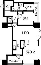 アルグラッドザ・タワー心斎橋 2LDKの間取図画像
