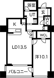 アルグラッドザ・タワー心斎橋 1LDKの間取図画像