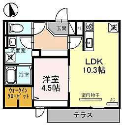 コンフォート瓜破2 1LDKの間取図画像