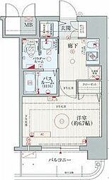 エステムコート難波2アレグリア 1Kの間取図画像