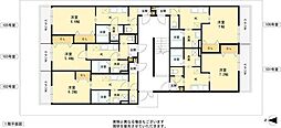仮称）西今川共同住宅 1階1Kの間取り