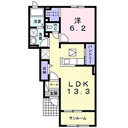 グランツTA・TU・MI2 1LDKの間取図画像
