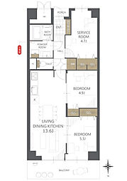 メロディーハイム大日 3LDKの間取図画像