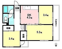 南大泉ヴィクトリアハイツ 3DKの間取図画像