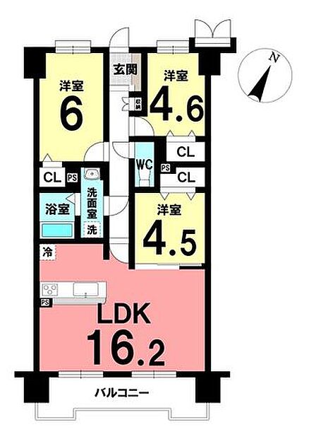 南向きLDKで陽当たり良好！