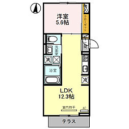 コロラート狭山 1LDKの間取図画像