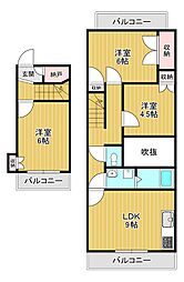 プレアール初芝 3LDKの間取図画像